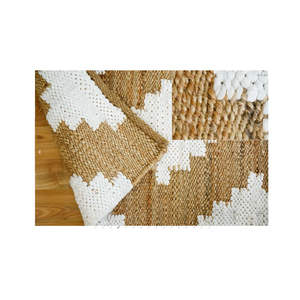 Magnifique tapis tressé tissé à la main Tapis de sol en jute rond réversible extra large - Product Image 4