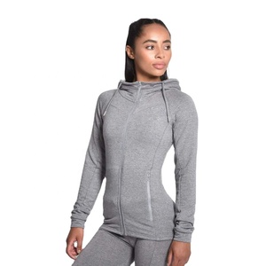 Chaqueta de algodón especial Supplex tejido liso negro venta al por mayor para mujer deportes para correr yoga - Product Image 1