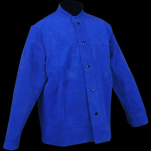 Chaqueta de soldadura, equipo de protección profesional con ajuste ajustable, chaqueta de soldadura, combinación de cuero y algodón, ropa de seguridad - Product Image 3