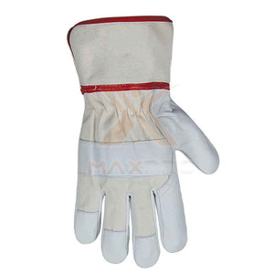 Gants de travail en cuir à doigts entiers avec logo personnalisé, antidérapants, ignifuges et imperméables, avec manchette de sécurité - Product Image 4