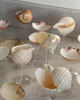 Gobelet en verre à vin en coquille de conque de mer naturelle faite à la main Design Unique créatif poli Martini tasse pour Bar anniversaire cadeau de mariage