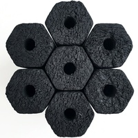 Charbon de coco en briquettes hexagonales 10-12 cm, charbon noir pour grillades, faible teneur en cendres 2,6%, durée de combustion 3 heures, haute qualité, en vrac