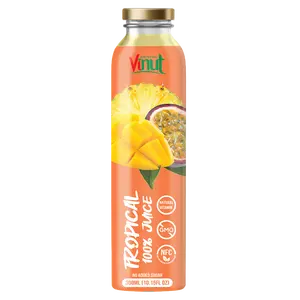 Bottiglia di vetro da 300ml VINUT 100% bevanda di succo tropicale fornitori del Vietnam produttori tropicali freschi direttamente dalla fattoria