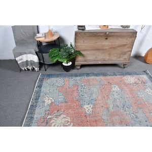 Alfombra turca vintage clásica Bohemia azul y roja 4 'X 6 'Material de lana respaldo de látex para entrada cabecera estilo clásico Patchwork - Product Image 2