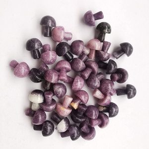 Champignon en cristal de haute qualité lépidolite Gua Sha corps outil de Massage de grattage naturel champignon de pierres précieuses pour le visage en gros - Product Image 6