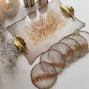 Plato de resina de primera calidad, colorido diseño hecho a mano, ideal para servir aperitivos, postres de frutas o elegante acento decorativo para el hogar - Product Image 5