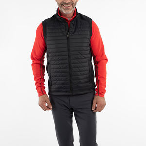 Gilet hybride léger de style formel d'hiver pour hommes pour la randonnée en plein air fermeture à glissière col en V épissage couleurs séchage rapide - Product Image 1