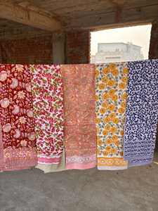 Sarong de plage en coton imprimé floral fait à la main, imprimé au bloc, pareos sexy, couvre-visage, écharpes, couvre-bikini pour femmes - Product Image 3