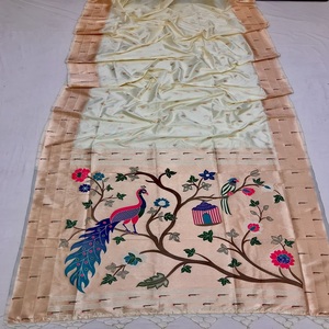 ผ้าส่าหรีขอบผ้าทอผ้าไหม Banarasi นุ่มออกแบบล่าสุด - Product Image 4