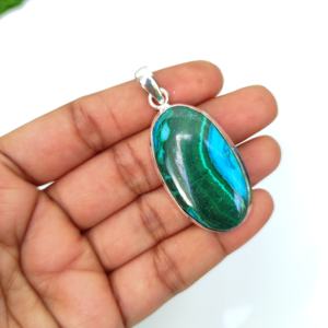 Collar de diseñador para mujer con colgantes finos de malaquita crisocola chapados en oro joyería al por mayor de excelente calidad de fábrica - Product Image 2