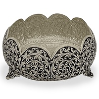 Bol urli en argent sculpté de meilleure qualité bougeoir plaqué argent fleur bol flottant métal artisanat urli laiton inde décor