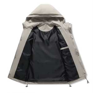 Wholesale Custom Men's High Quality Winter Windbreaker <b>Jacket</b> in Canvas Fabric High Street Style 100% Nylon Breathable Quick Dry - Product Image 5