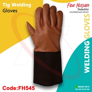 Best Quality 2025 Tig Welding Gloves in Goatskin Leather Hand Protection Gloves luvas de soldagem tig Brown Men's Safety Gloves - Product Image 3