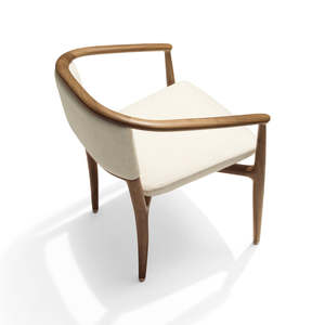 เก้าอี้ทานอาหารหุ้มเบาะไม้สักทันสมัย เก้าอี้นั่งสบายสำหรับบ้าน ร้านกาแฟ และร้านอาหาร - Product Image 2