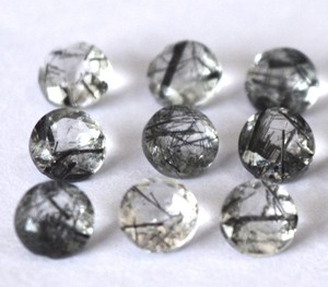 แร่ควอตซ์เจียระไนแบบรูไทล์สีดำธรรมชาติสีดำ5มม. - Product Image 3