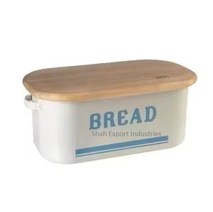 Kitchenware Metal Box Creamer <b>Pot</b> Cookies and Bread Box Bin Handmade Deep Bread Bin <b>With</b> <b>Lid</b> in Black Finished - Product Image 3