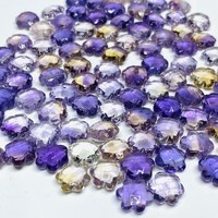 Ametrine sculptée à la main en forme de fleur, pierre précieuse de 10 mm pour la fabrication de bijoux, artisanat unique fait main