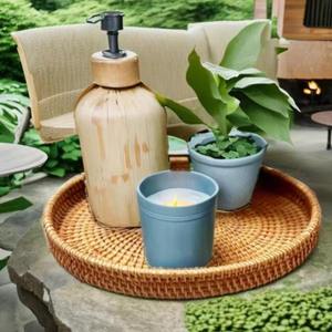 Bandeja Redonda Decorativa de Mimbre y Conchas Marinas, Estilo Boho, para Decoración de Salón y Comedor, Regalo Especial para las Fiestas - Product Image 1