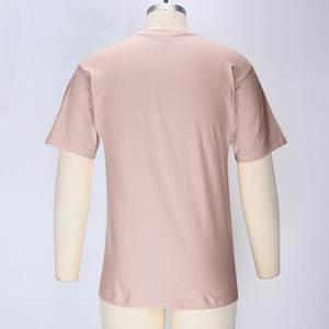 T-shirt de couleur unie 100% coton pour hommes et femmes, 2 pièces, col rond, ample, à manches courtes, modèles de base, tout assortis, hauts de couple, noir - Product Image 3