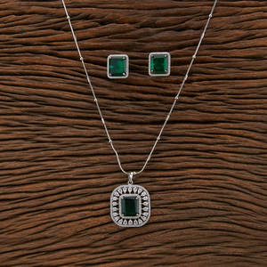 Conjunto de colgante de circonita cúbica de diseño de lujo de alta calidad con chapado en rodio 427239 - Product Image 5