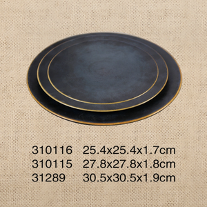 ウリム環境に優しい黒メラミンプレート食器セット結婚式のための古典的な高級デザイン高級ダイニング食器洗い機安全な在庫あり - Product Image 5