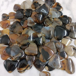 Pierre précieuse en forme de cœur en agate naturelle de qualité supérieure multicolore faite à la main pour l'artisanat et la fabrication de bijoux - Product Image 3