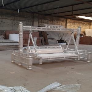 White Wooden Sankheda <b>Swing</b> for Wedding Decorations - Product Image 1