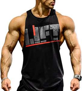 Custom Men's Gym Tank Top <b>V</b>-Neck Knitted Breathable Sporty 100% Polyester Nylon Mesh Fabric 2026 - Product Image 3