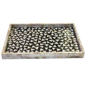 Bandeja de lujo con incrustaciones de nácar para servir té, café, bocadillos, desayuno y decoración del hogar, procedente de la India, regalo para el Ramadán y el Eid. - Product Image 2