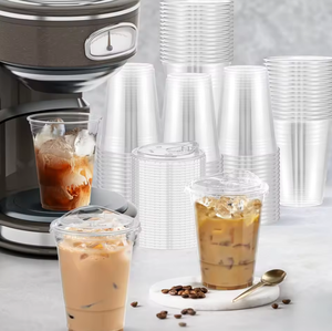 Venta al por Mayor: Más de 100 Vasos de Plástico Transparente con Tapas de Clip, Duraderos, Aptos para Alimentos, Aptos para Lavavajillas, con Diseño de Frutas, Vasos Desechables para Bebidas Frías - Product Image 1