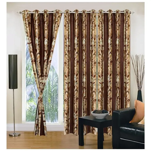Minimal Jacquard Style Living Room Drapes With Matched Embroidery Modern Plain Solid Color Blackout Customized Door Curtains
