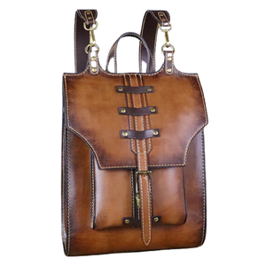 Mochila de cuero multiusos de lujo Unisex de tendencia superior Correa desmontable Cómoda mochila impermeable de Estilo Vintage Bolsas - Product Image 2