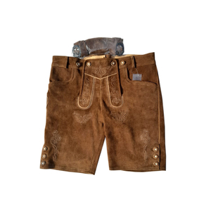 Short Lederhosen bavarois de rue haute de couleur unie pour hommes personnalisé nouveau motif en relief Oktoberfest taille moyenne 6XL bouton au genou - Product Image 6