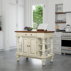 Aamyah Chariot de cuisine en bois massif avec armoire de rangement mobile pour cuisine - Product Image 2