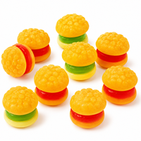 Bonbons gélifiés en forme de hamburger, halal, saveurs fruitées assorties, fabrication en gros OEM ODM, TIK TOK