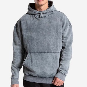 Hoodies Vintage Plus Size 350Gsm Thick Sun Faded Acid Wash Hoodie Pullover No String Heavyweight Sweatshirts avec Anti-Pilling - Product Image 1