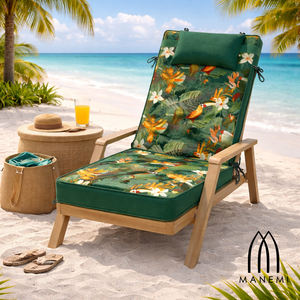 Garden Chair <b>Cushions</b> 120x55x8cm Comfortable Outdoor Pillows & <b>Cushions</b> Lightly Water Repellent Fastening Straps Foam Filling - Product Image 6