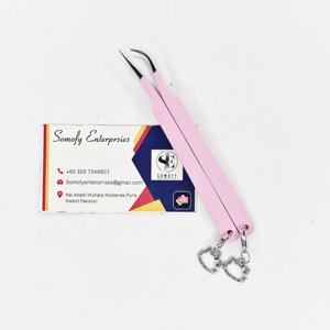 Profesional personalizado Hello Kitty llavero pinzas de extensión de pestañas precisión duradera antiestática punta curva de acero inoxidable - Product Image 2