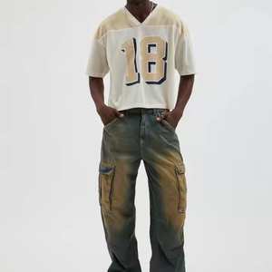 Camisetas de malla de rizo de algodón 100% para hombre con logotipo personalizado, ropa estampada de manga corta de secado rápido con características ligeras, tarifa al por mayor - Product Image 3