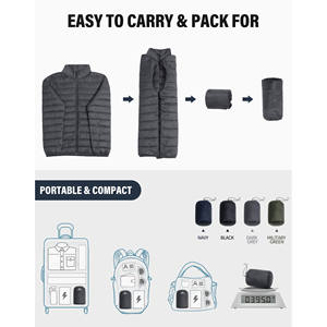 Veste matelassée à capuche tendance pour homme, prix d'usine, épaisse, automne-hiver, activités de plein air, imperméable, doudoune pour homme - Product Image 6