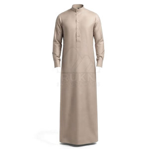 Easy Saudi Classic <b>Thobe</b> Tailored Long Length Design Collar Detail Button Front Comfortable Casual Daily Cotton Lightweight - Product Image 4