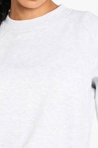 Venta al por mayor personalizado 100% algodón polar mujer sudadera cuello redondo de gran tamaño costura detalle impreso invierno pulóver logotipo frontal - Product Image 5