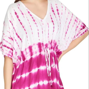 Bikini de playa con cuello en V liso para mujer, de algodón 100% traje de baño, decoración de borlas bordadas para fiesta informal, temporada de primavera - Product Image 1