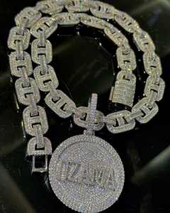 จี้หัวกะโหลกตามสั่งประดับด้วยเพชรโมอิสแบบกลม3Ct ตัวอักษร14K ชุบโรสโกลด์เงินสเตอร์ลิง - Product Image 1