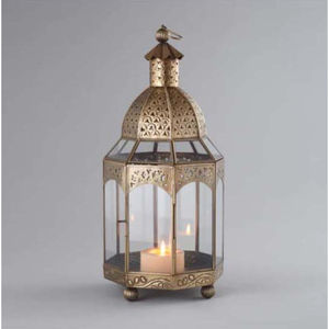 Lanterne pyramidale marocaine, lanterne en métal de ville moderne et classique, avec revêtement en poudre - Product Image 2