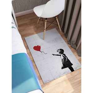 Alfombras con Estampado de Grafiti de Niña con Globo, Alfombra Impresa, Alfombras con Grafiti de Banksy, Decoración del Hogar, Alfombra Suave No Tejida - Product Image 5