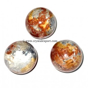Bola de colores de piedra preciosa natural pulida al por mayor para curar Esfera de jaspe oceánico Esfera de piedra de bola de jaspe oceánico multicolor - Product Image 1