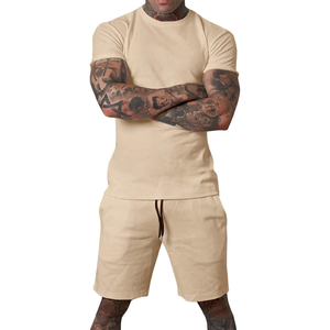 Conjuntos cortos para hombre Conjuntos de 2 piezas Moda Verano Chándales Conjunto informal Conjunto de punto transpirable Conjuntos de Jogger - Product Image 5