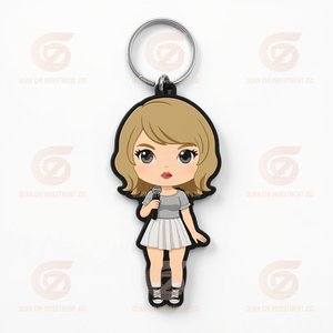 Porte-clés Anime en caoutchouc personnalisé avec Styler | Porte-clés PVC mignon de dessin animé pour sacs clés cadeaux Souvenir accessoires promotionnels - Product Image 3