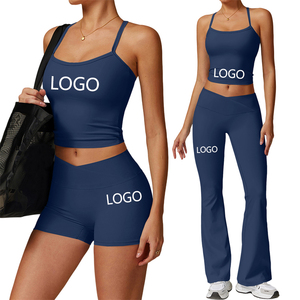 Conjunto de yoga para mujer personalizado al por mayor conjunto de yoga para mujer de último diseño conjunto de yoga para mujer sostenible conjunto de yoga crop top leggings Pantalones - Product Image 1